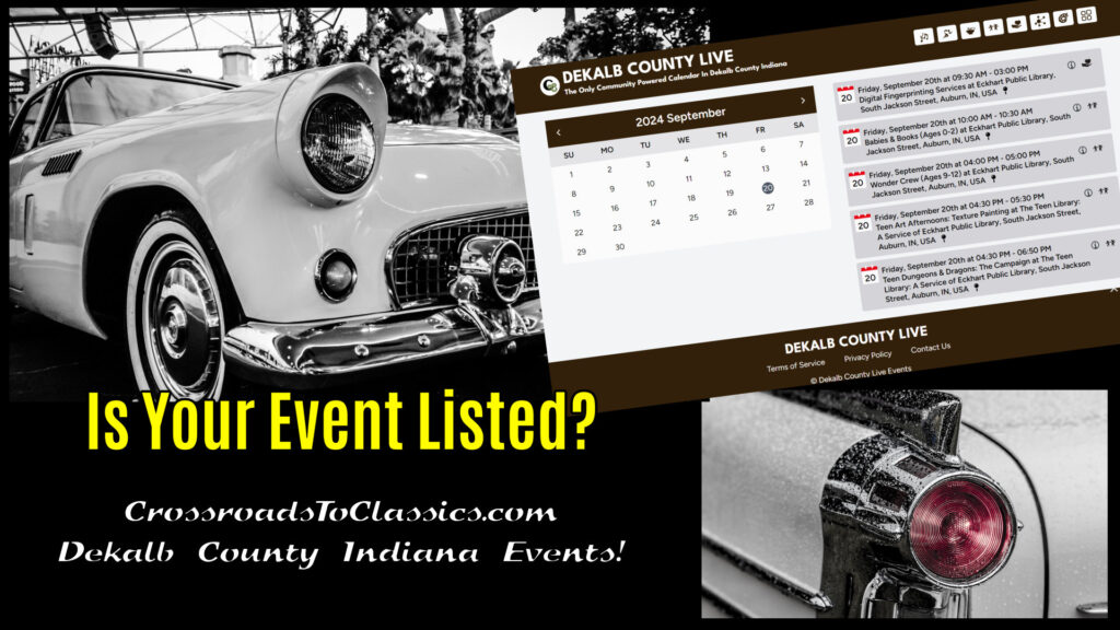 old cars, event board, is your event listed?